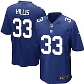 Nike Men & Women & Youth Giants #33 Hillis Blue Team Color Game Jersey,baseball caps,new era cap wholesale,wholesale hats